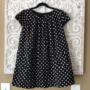 EUC GAP GIRLS M POLKA DOT POCKET DRESS. Black & cream